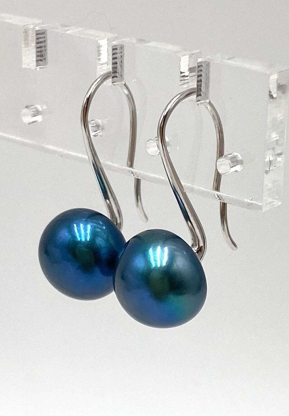 Honora Blue Peacock Sterling Silver 925 Dangle Hook Earrings